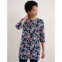 Pure Cotton Floral Round Neck Relaxed Tunic
