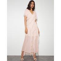 V-Neck Ruffle Maxi Skater Dress