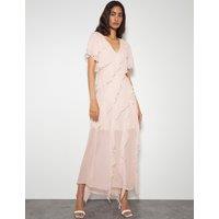 V-Neck Ruffle Maxi Skater Dress