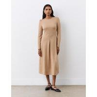 Finery London Ponte Jersey Midi Dress Brown