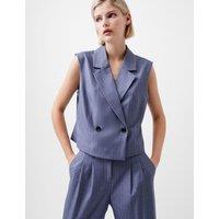 Double Breasted Pinstripe Cropped Waistcoat