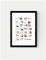 Alphabet In White Framed Art