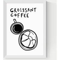 Croissant Coffee Rectangle Framed Art