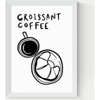 Croissant Coffee Framed Art