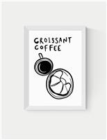 Croissant Coffee Framed Art