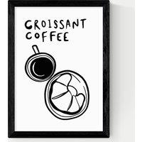 Croissant Coffee Framed Art