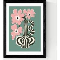 Floral Stripe Framed Art