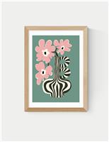 Floral Stripe Framed Art