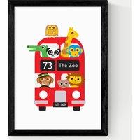 East End Prints London Bus Zoo Framed Art Black