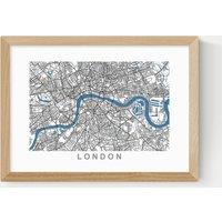 East End Prints London Map Framed Art Natural