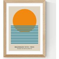 East End Prints Mid Century Sun Bauhaus Framed Art Natural