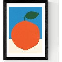 East End Prints Orange (Blue & Orange) Framed Art Black