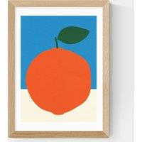 East End Prints Orange (Blue & Orange) Framed Art Natural