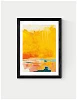 East End Prints Paysage Jaune Framed Art White