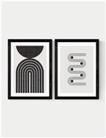 Retro Monochrome Twin Set Framed Art