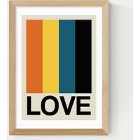 Retro Stripe LOVE Sundaze Framed Art