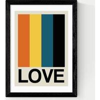 East End Prints Retro Stripe Framed Art Black