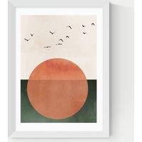 East End Prints Rising Sun Framed Art White