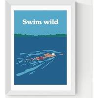 East End Prints Swim Wild Framed Art White