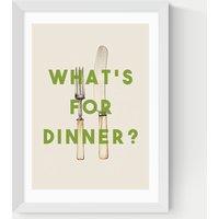 East End Prints What's For Dinner Framed Art White