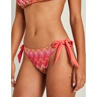 Geometric Textured High Leg Bikini Bottoms