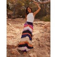 Chevron Printed Maxi A-Line Skirt