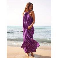 Striped Sparkly Twist Neck Maxi Swing Dress