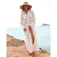 Pure Cotton Broderie Maxi Shirt Dress