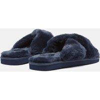 Faux Fur Crossover Open Toe Slippers