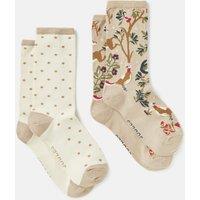 2pk Polka Dot and Woodland Ankle High Socks
