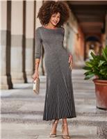 Knitted Sparkly Midi Skater Dress