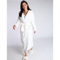 Hooded Faux Fur Trim Dressing Gown