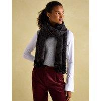 Jacquard Floral Tassel Scarf