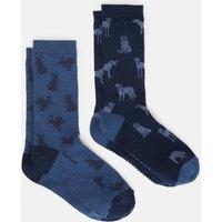 2pk Dog & Rabbit Cotton Rich Socks