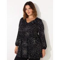 Star Print Gathered Tunic