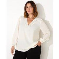 V-Neck Stitch Detail Blouse
