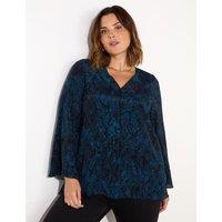 Snake Print V-Neck Blouse