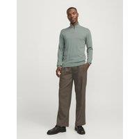 Cotton Rich Funnel Neck Half Zip Jumper