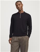 Cotton Rich Half Zip Knitted Jumper