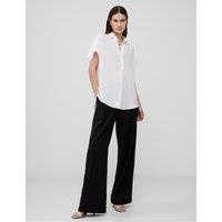French Connection Crepe Collared Popover Blouse White