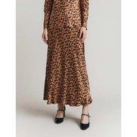 Animal Print Midi Slip Skirt