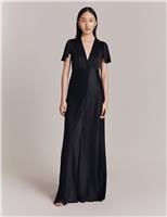 V-Neck Maxi Skater Dress