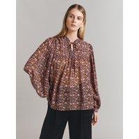 Floral Tie Neck Blouse