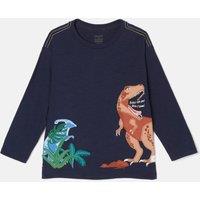 Joules Pure Cotton Dinosaur Top (2-9 Yrs) Navy Mix