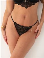 India Demilicious Linear Lace Thong