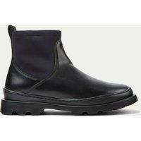 Leather Flat Ankle Boots