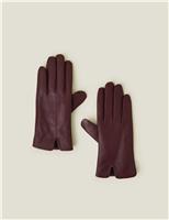 Leather Fleece Lined Touchscreen Gloves