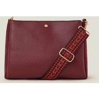 Faux Leather Webbing Strap Cross Body Bag