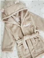 Personalised Oatmeal Robe With Ears