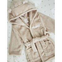 Personalised Oatmeal Robe With Ears